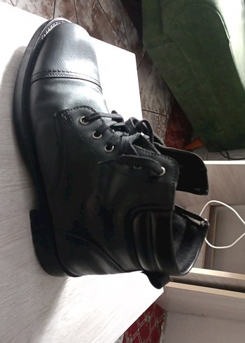 erkek Siyah Deri Tokalı Biker Çizme - Görsel 6