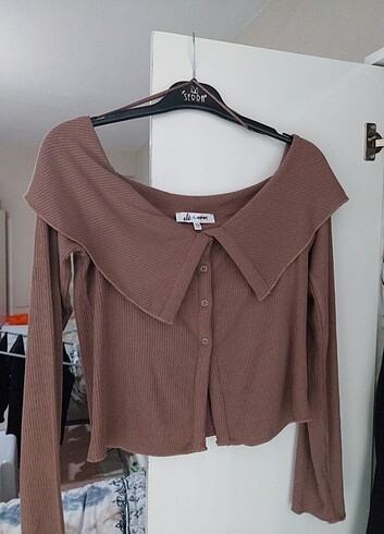 koton | Uzun Kollu Tişört Katlı Yaka Düğmeli Slim Fit