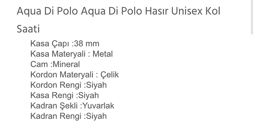  Beden Aqua.di.Polo unisex saat