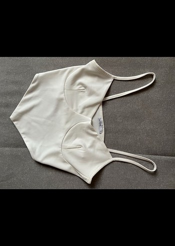 Beyaz V Yaka İp Askılı Büstiyer - Görsel 2