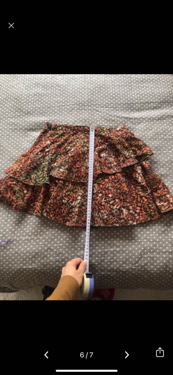 Kahverengi Fırfırlı Mini Bohem Etek - Görsel 5