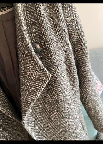 Klasik Desenli Kadın Kaşe Kaban - Görsel 5