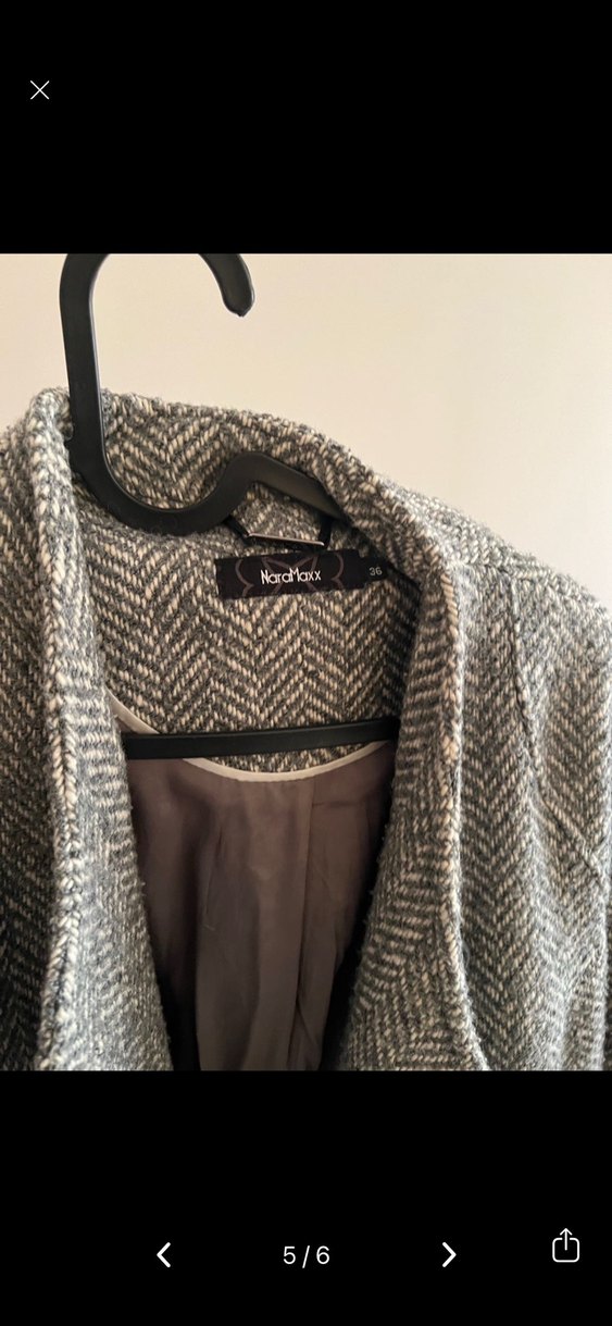 Klasik Desenli Kadın Kaşe Kaban - Görsel 4