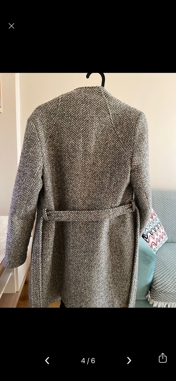 Klasik Desenli Kadın Kaşe Kaban - Görsel 2