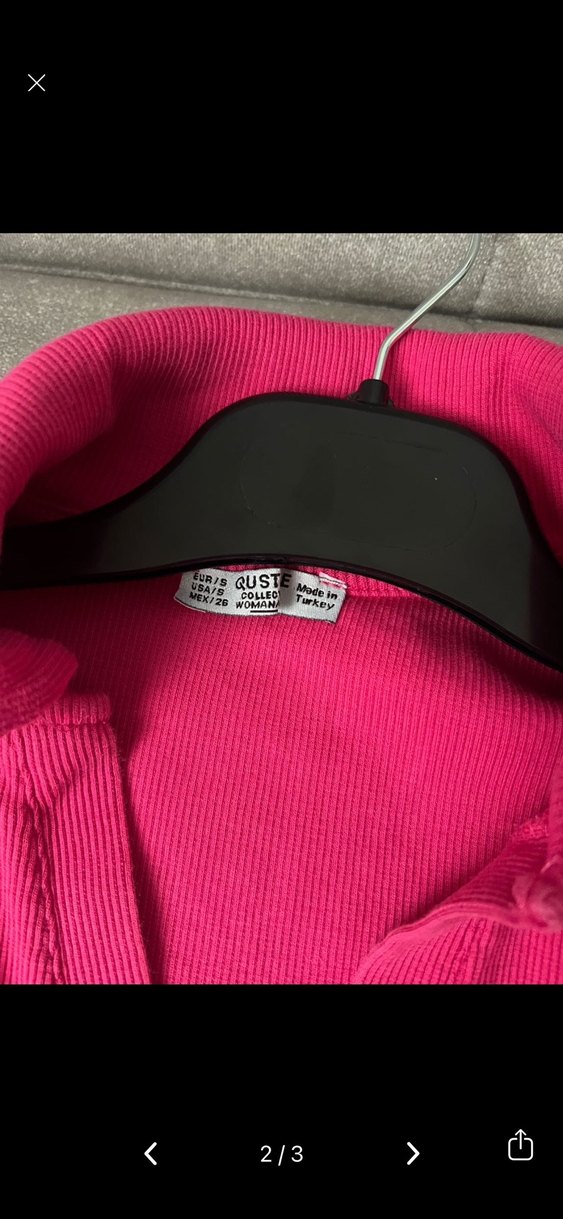 Pembe V Yakalı Uzun Kollu Kadın Kazak - Görsel 2