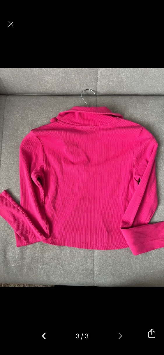 Pembe V Yakalı Uzun Kollu Kadın Kazak - Görsel 3