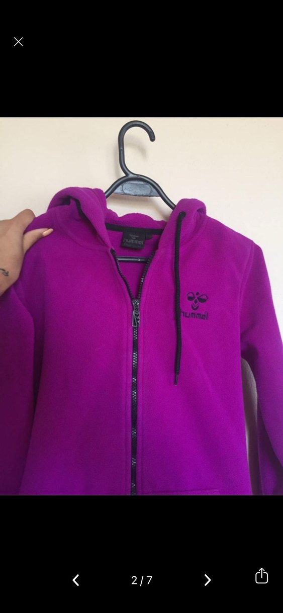 Fermuarlı Hummel Mor Kadın Spor Sweatshirt - Görsel 2