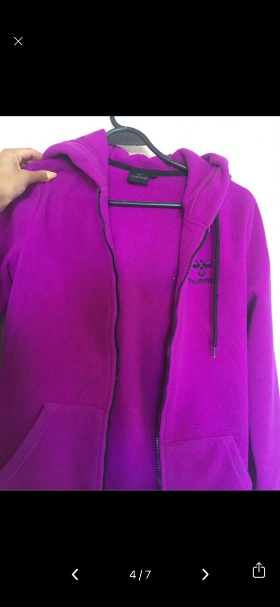 Fermuarlı Hummel Mor Kadın Spor Sweatshirt - Görsel 3