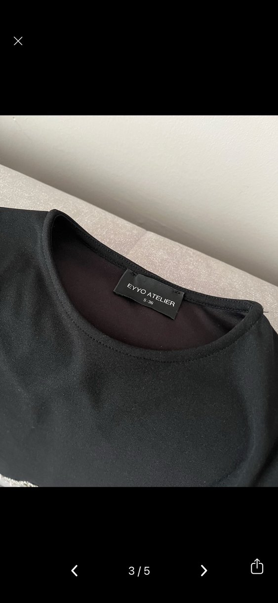 Siyah Uzun Kollu Payetli Taşlı Kadın Bluz - Görsel 3