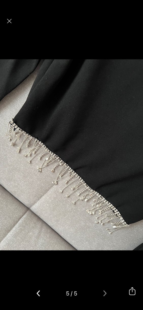 Siyah Uzun Kollu Payetli Taşlı Kadın Bluz - Görsel 4