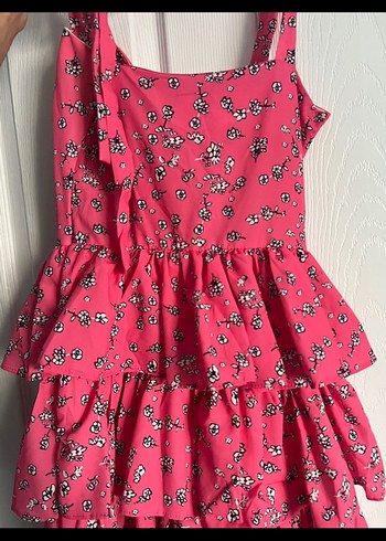 Pembe Fırfırlı Mini Elbise - Görsel 4