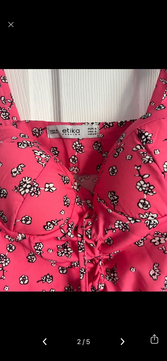 Pembe Fırfırlı Mini Elbise - Görsel 2