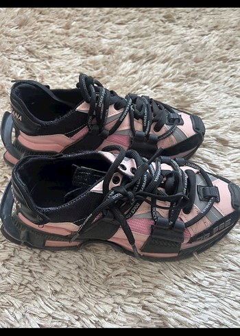 Pembe Bağcıklı Platform Spor Ayakkabı - Görsel 4