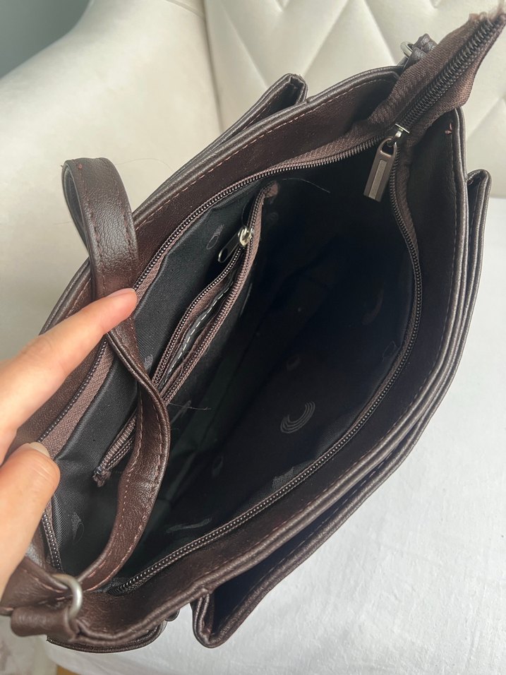 Mango Kahverengi Deri Kadın Çanta - Görsel 3