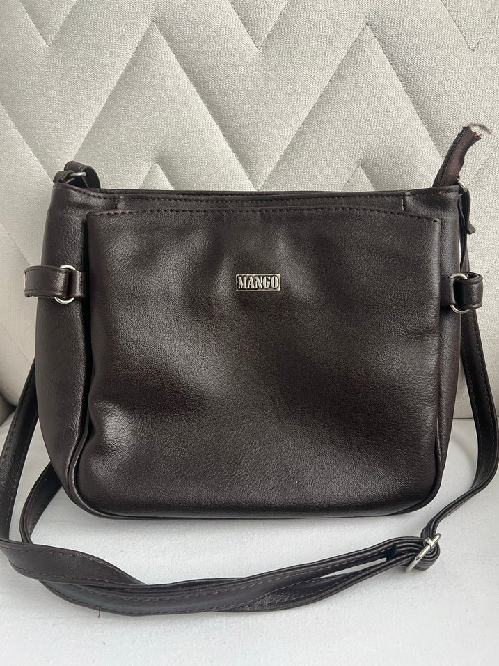 Mango Kahverengi Deri Kadın Çanta - Görsel 4