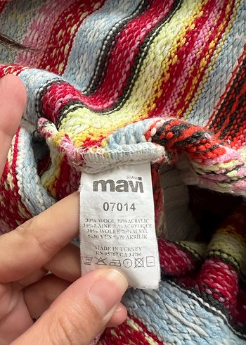 Çok Renkli Bohem Örgü Kadın Kazak - Görsel 6