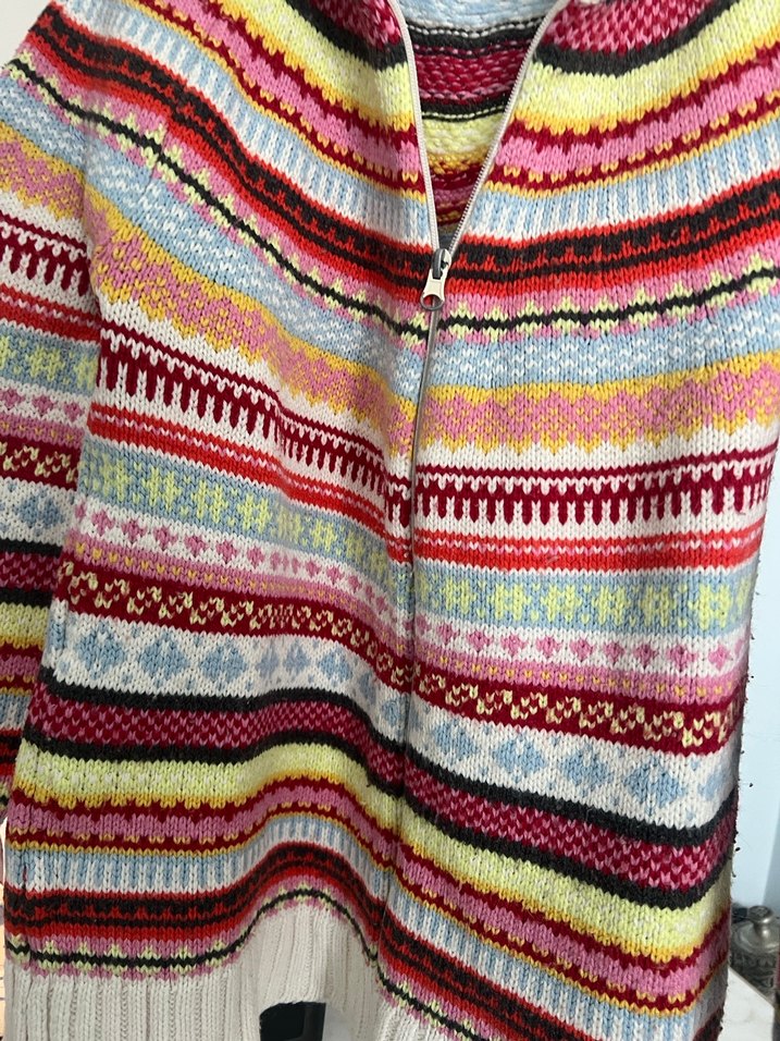 Çok Renkli Bohem Örgü Kadın Kazak - Görsel 5