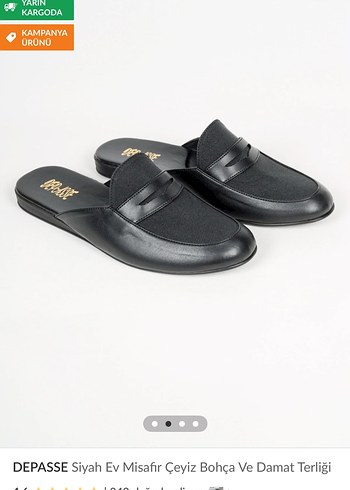 Siyah Erkek Ev Terliği Tokalı - Görsel 2