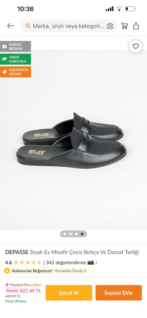 Siyah Erkek Ev Terliği Tokalı - Görsel 4