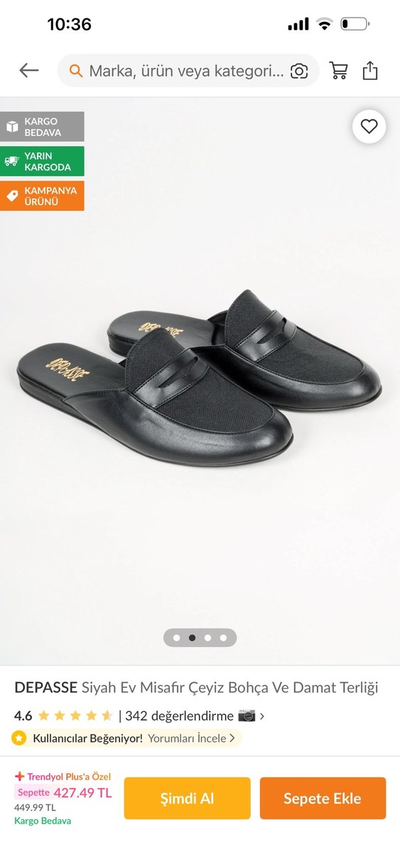 Siyah Erkek Ev Terliği Tokalı - Görsel 2