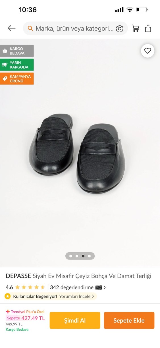 Siyah Erkek Ev Terliği Tokalı - Görsel 3