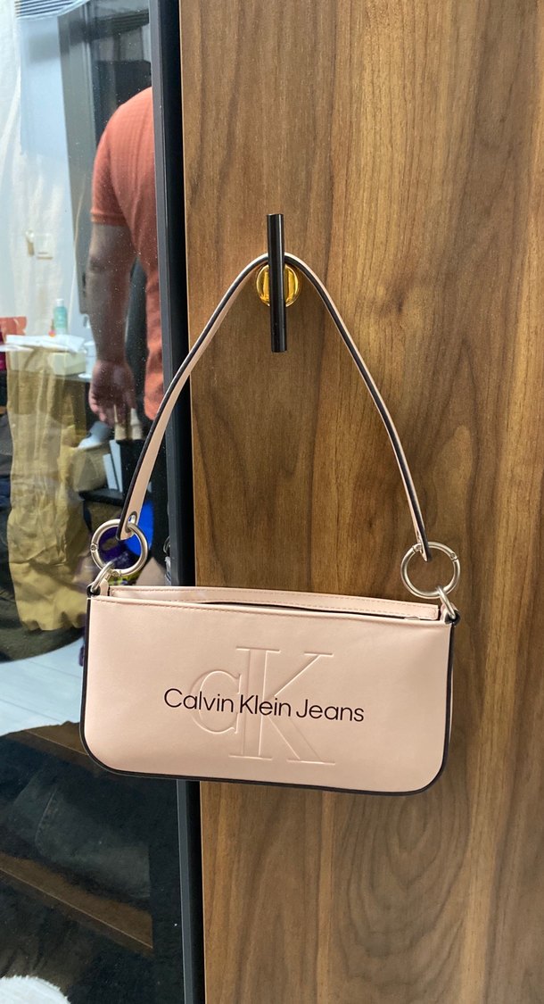 Calvin Klein Pembe Deri Kadın Çanta - Görsel 5