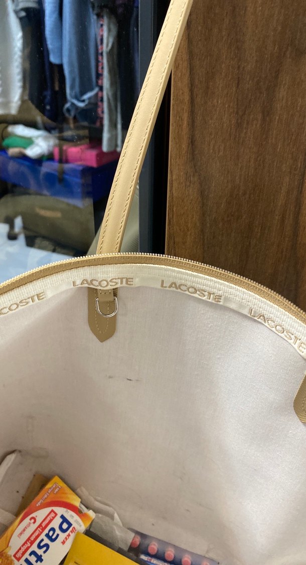 Lacoste Bej Kadın Fermuarlı Omuz Çantası - Görsel 4