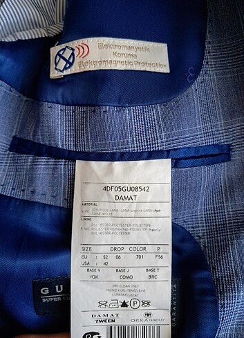 52-6 drop Beden mavi Renk Damat Erkek Takim Elbise