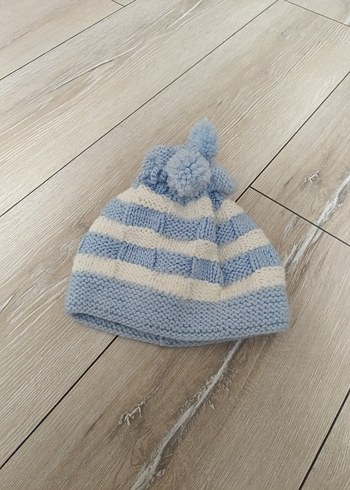 Mavi Çizgili Erkek Çocuk Örgü Bere - Görsel 2