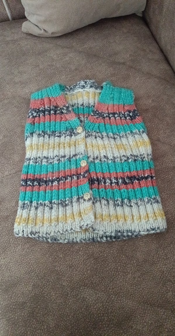 Bohem Çok Renkli Örgü Kız Yeleği - Görsel 2