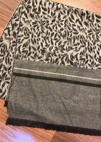 W Collection Gri Desenli Erkek Atkı - Görsel 2