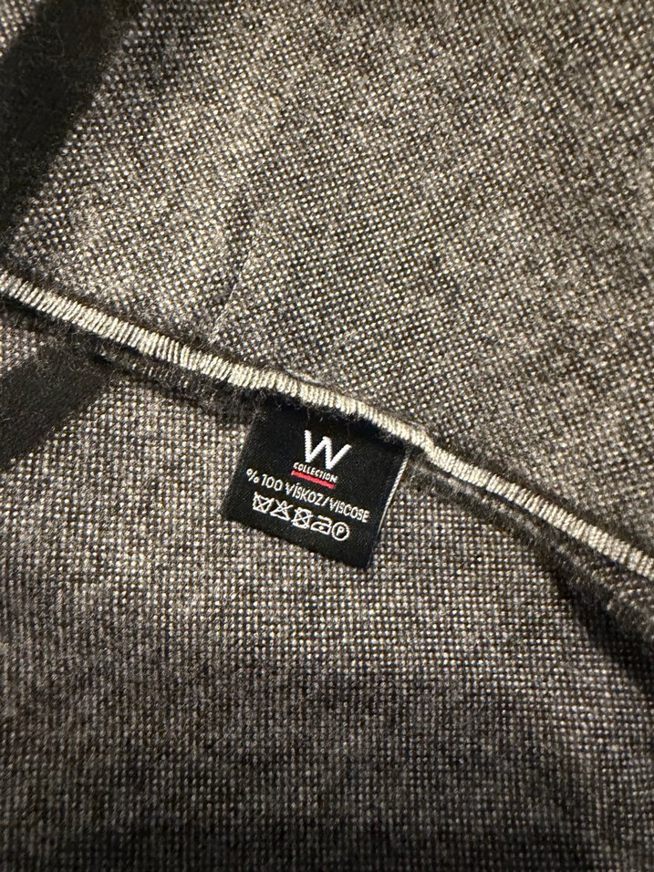 W Collection Gri Desenli Erkek Atkı - Görsel 3