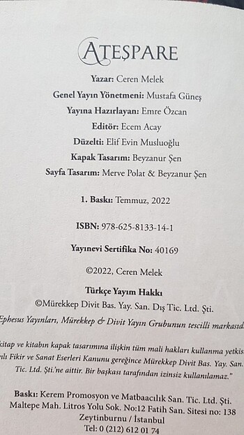  Beden Ateşpare 1. cilt kutulu set yan boyamalı 1. baskı