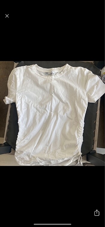 Zara yandan büzgülü tişört