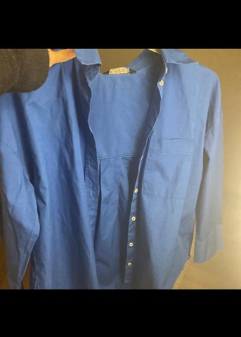 Zara Mavi Kadın Gömlek - Görsel 2