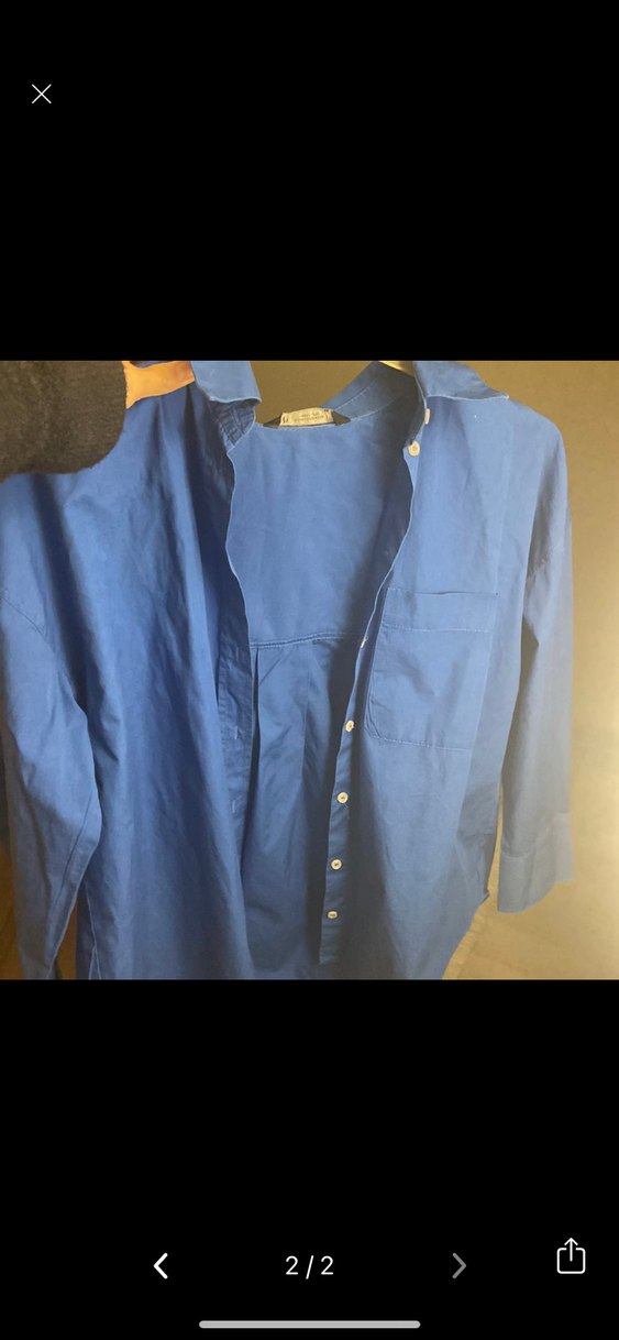Zara Mavi Kadın Gömlek - Görsel 2