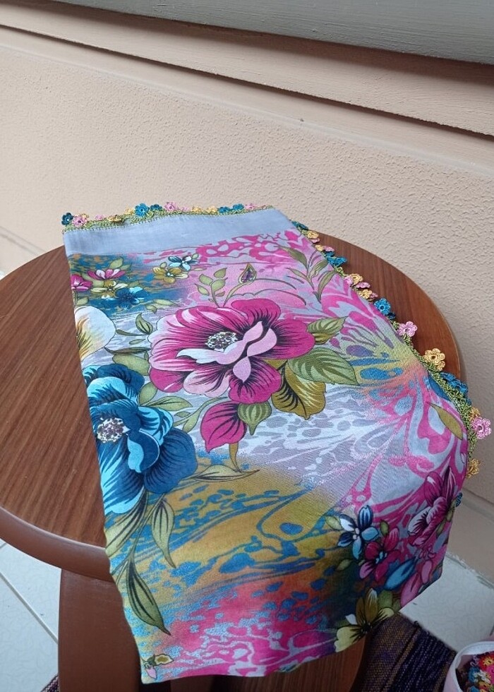 Tığ işi oyalı yazma - Görsel 2