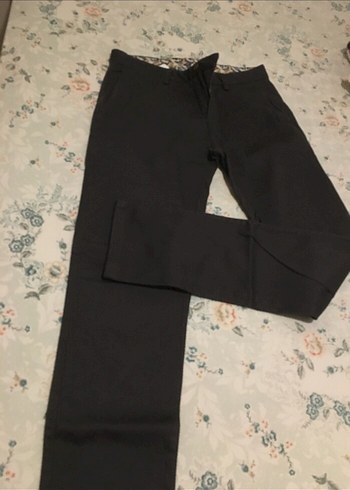 Erkek füme gri Regular Fit Kemerli Pantolon - Görsel 7