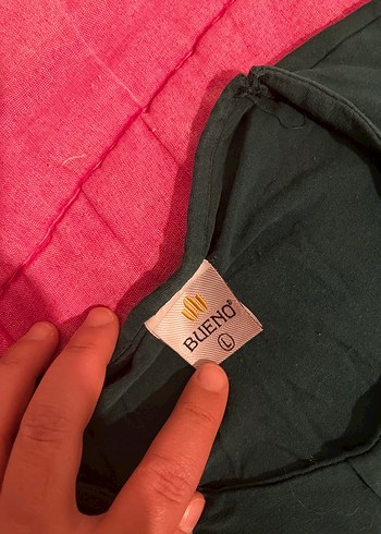 Düğmeli Koyu Yeşil Uzun Kollu Kadın Elbise - Görsel 5