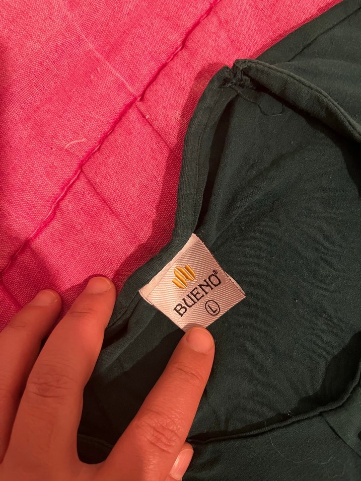 Düğmeli Koyu Yeşil Uzun Kollu Kadın Elbise - Görsel 5