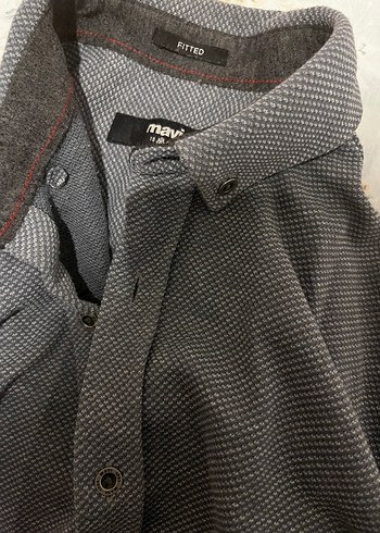 Gri Düğmeli  Erkek Gömlek - Görsel 2