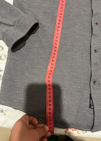 Gri Düğmeli  Erkek Gömlek - Görsel 9