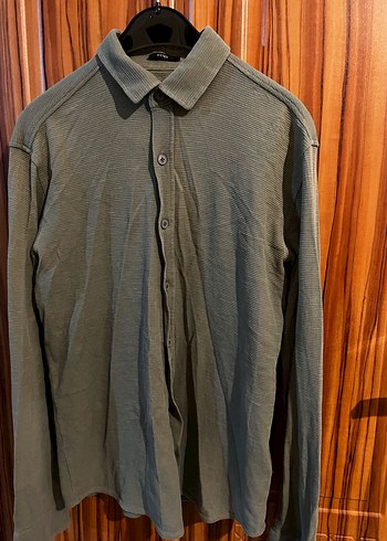 Gri Düğmeli  Erkek Gömlek - Görsel 14