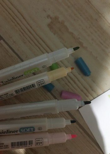 Beyaz Gövdeli Renkli fosforlu kalem - Görsel 5