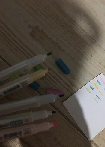 Beyaz Gövdeli Renkli fosforlu kalem - Görsel 4