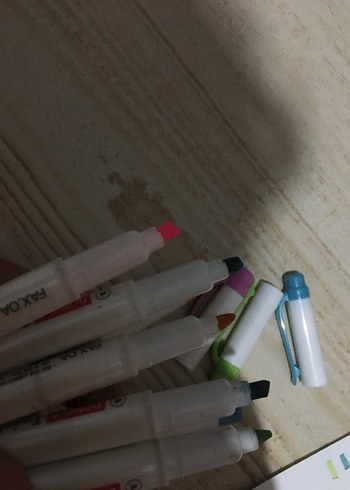 Beyaz Gövdeli Renkli fosforlu kalem - Görsel 3