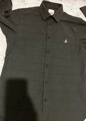 Gri Erkek pamuklu Gömlek, Düğmeli, Uzun Kollu - Görsel 5