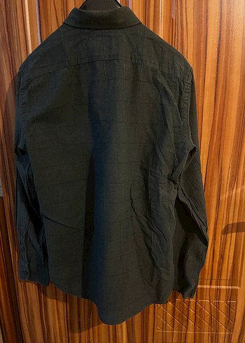 Gri Erkek pamuklu Gömlek, Düğmeli, Uzun Kollu - Görsel 3