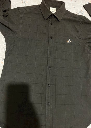 Gri Erkek pamuklu Gömlek, Düğmeli, Uzun Kollu - Görsel 4