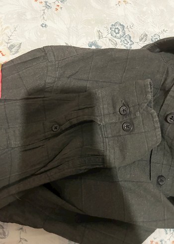 Gri Erkek pamuklu Gömlek, Düğmeli, Uzun Kollu - Görsel 12